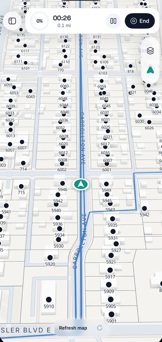 DealMachine app: Driving for dollars: live route line and mileage
